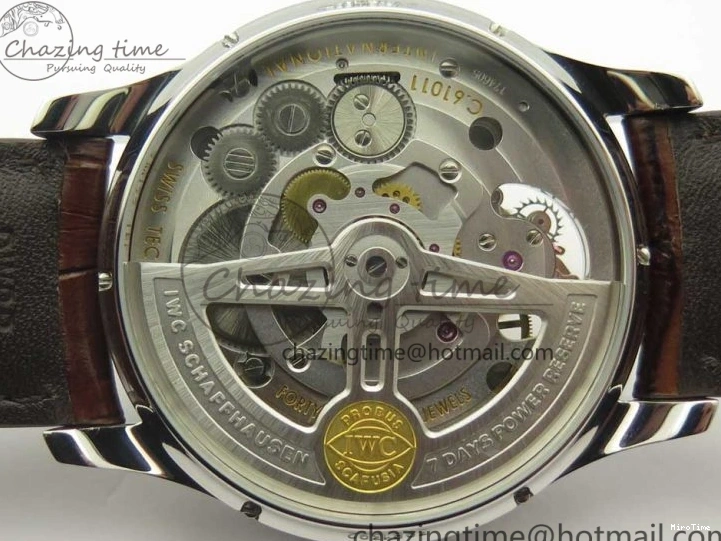 MIROTIME 0701 Lightweight Portuguese Tourbillon IW504602 SS ZF Best Edition Gray Dial on Brown Leather Strap 7177